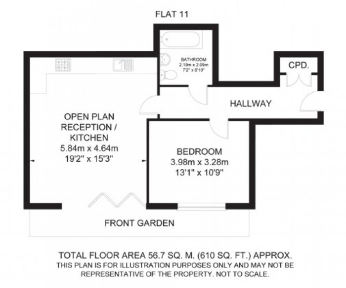 Floorplan for Gants Hill, Ilford, IG2