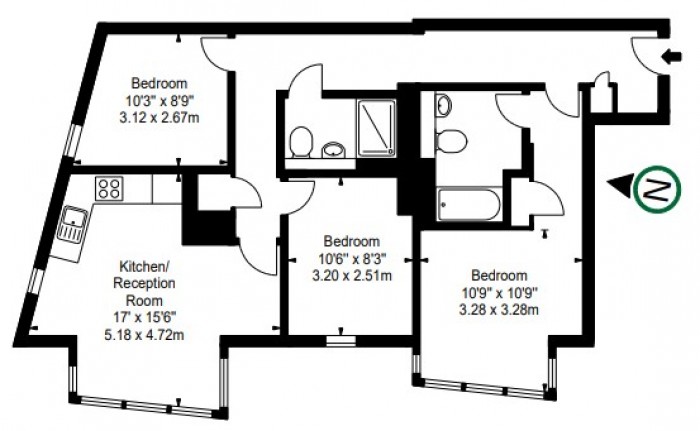 Floorplan for London, Paddington, W2