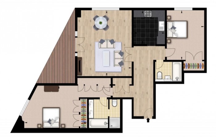 Floorplan for Circus Apartments, Canary Wharf, E14